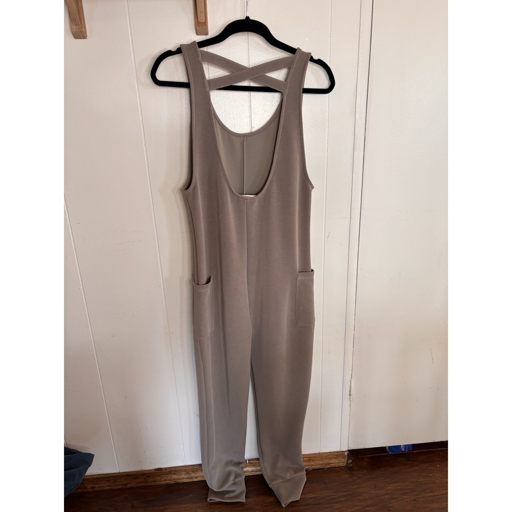 Spiritual Gangster Women's XS Klum Jumpsuit‎ Sleeveless One Piece Taupe Stretch - Picture 6 of 7